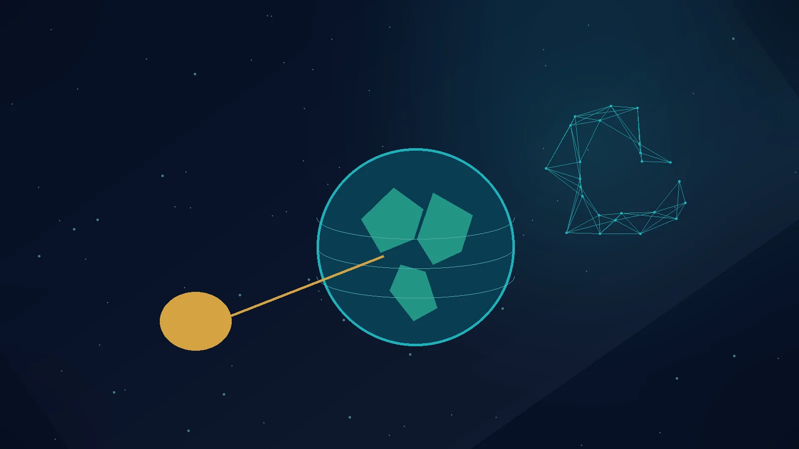 Editorial illustration of Earth between a human silhouette and an abstract artificial intelligence network, representing humanity weighing advanced AI risk.